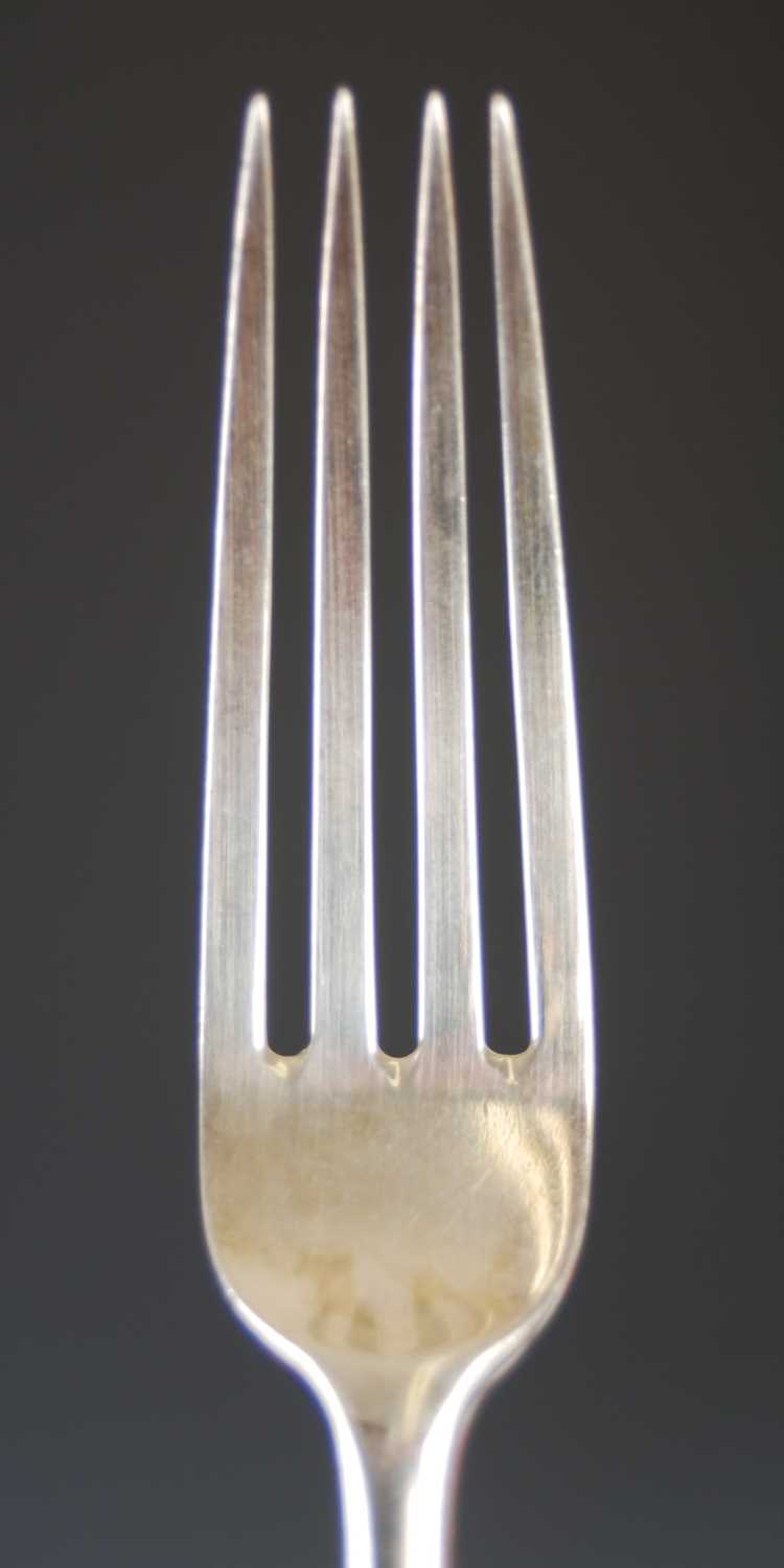 A Victorian silver part canteen of silver flatware, London, 1898, makers mark of GJ over DF for - Image 2 of 12