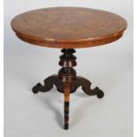 A 19th century Italian Sorrento inlaid centre table, the circular top inlaid with a geometric