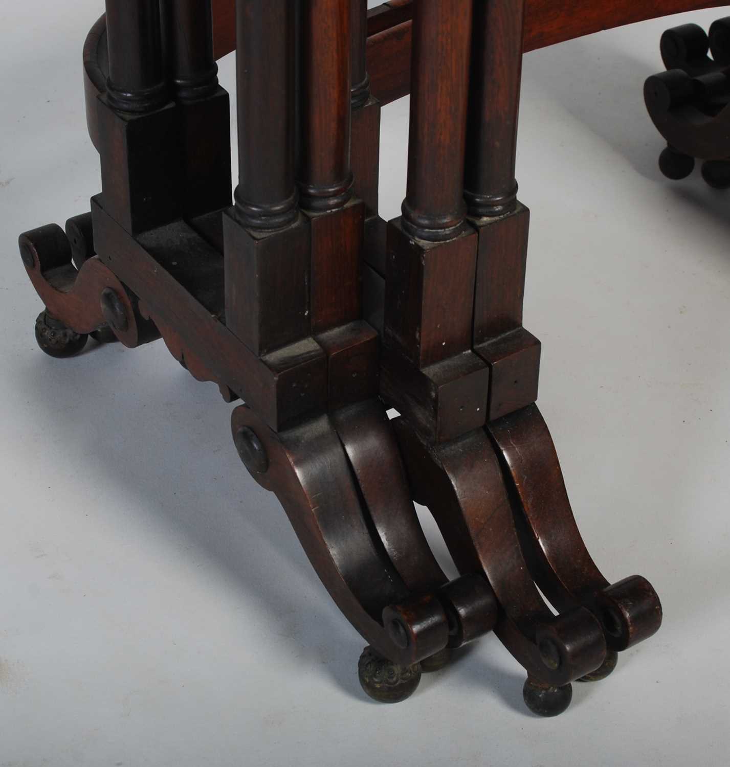 A 19th century quartetto of mahogany, ebony and brass lined occasional tables, the rectangular - Image 5 of 7