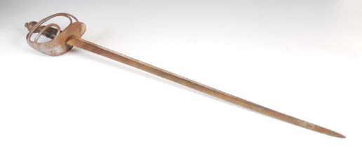 A 1788 pattern cavalry trooper's sword, with single edged blade, blade length 72cm, overall length