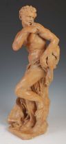 After Pierre Puget (1620-1694), a plaster figure of Le Faune, impressed marks, 54cm high.