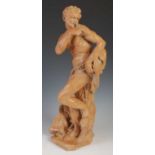 After Pierre Puget (1620-1694), a plaster figure of Le Faune, impressed marks, 54cm high.
