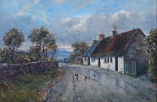 J B McDonald (late 19th century) Burns Birthplace oil on canvas, signed lower right 34cm x 52cm,