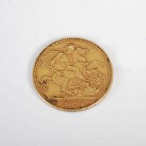 A Victorian gold sovereign, dated 1890.