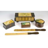 A collection of Mauchline Ware, to include a Pullman Parlour Car decorated with floral vignette '