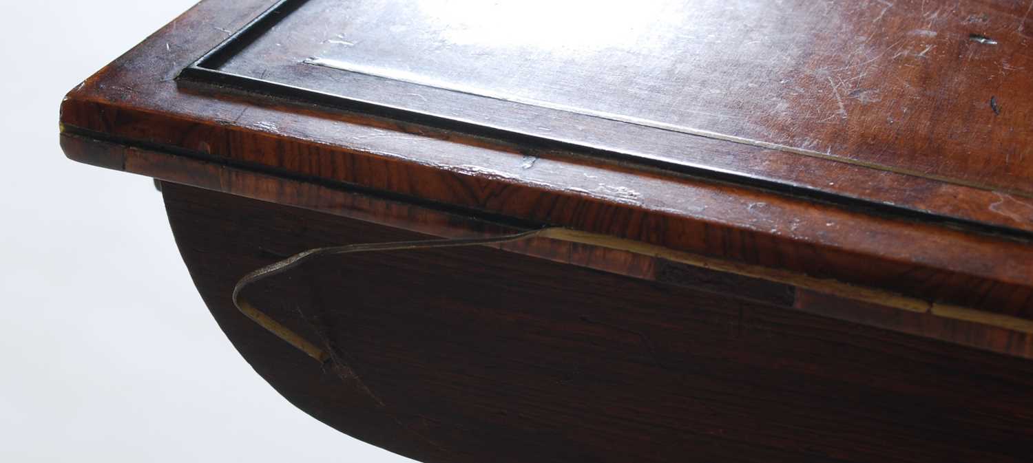 A 19th century quartetto of mahogany, ebony and brass lined occasional tables, the rectangular - Image 7 of 7