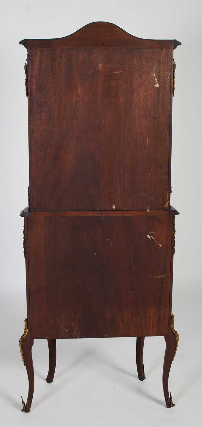 A late 19th century French mahogany and gilt metal mounted display cabinet, the moulded cornice - Image 8 of 8