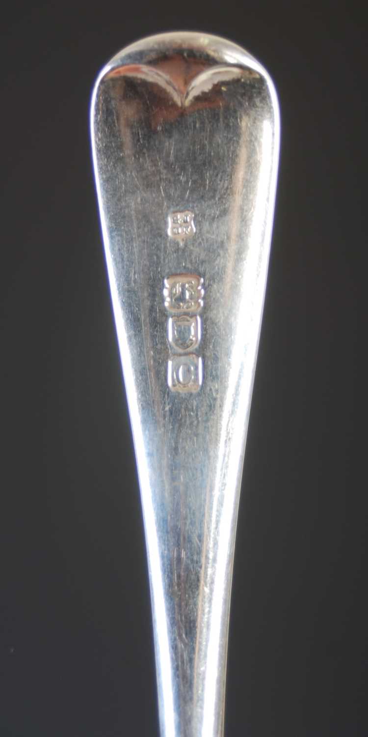 A Victorian silver part canteen of silver flatware, London, 1898, makers mark of GJ over DF for - Image 11 of 12