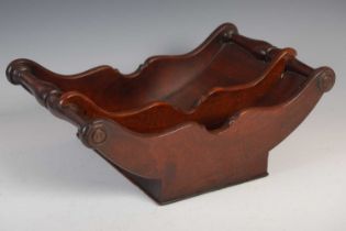 A George III mahogany cheese coaster, 41.5cm wide x 15cm high x 26cm deep.