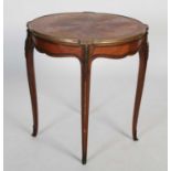 A late 19th / early 20th century French kingwood and gilt metal mounted occasional table, the