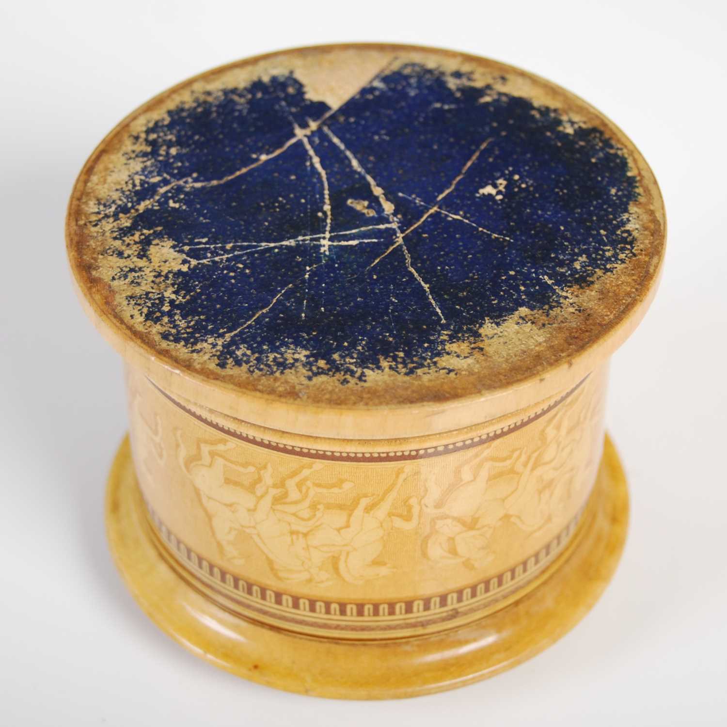 A Mauchline ware circular string box, the detachable cover depicting Inverness Castle within borders - Image 2 of 5