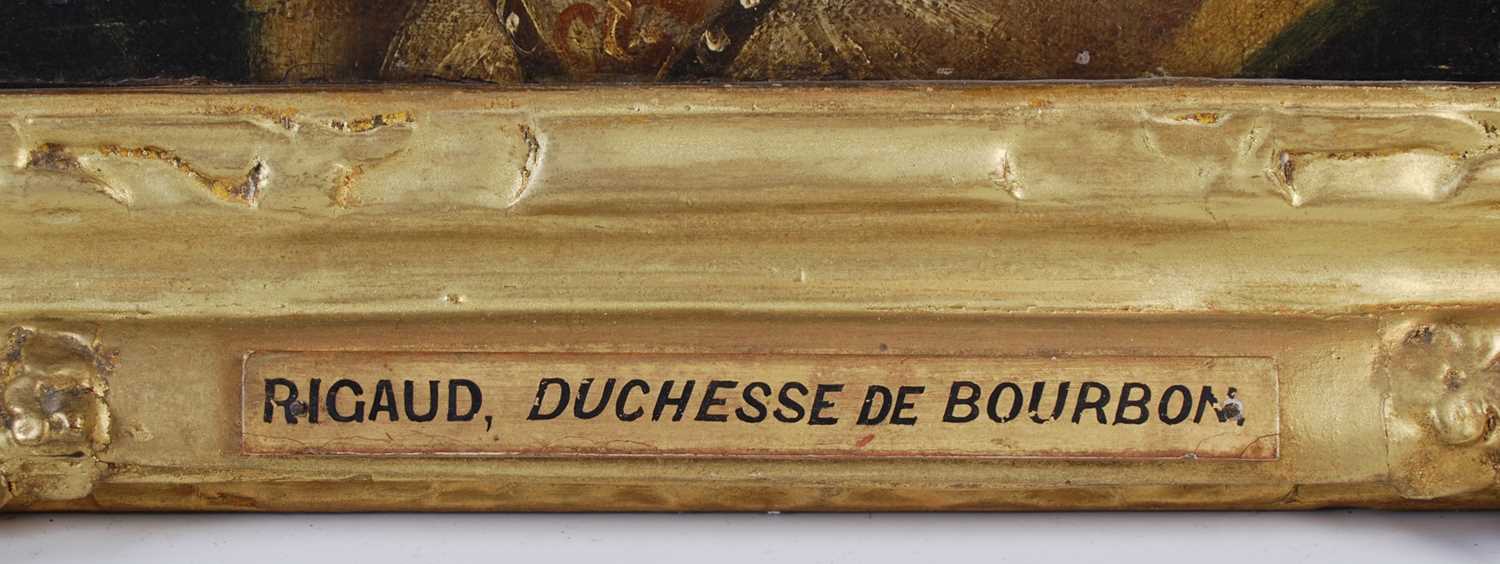 Attributed to Rigaud (17th/ 18th century) Half length portrait of Duchesse De Bourbon oil on - Image 4 of 6