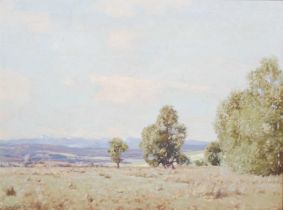 George Houston RSW RSA RGI (1869-1947) Summer landscape oil on canvas, signed lower left 44cm x