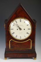 A Regency mahogany and gilt metal mounted bracket clock, Westwood, Princess Street, Leicester