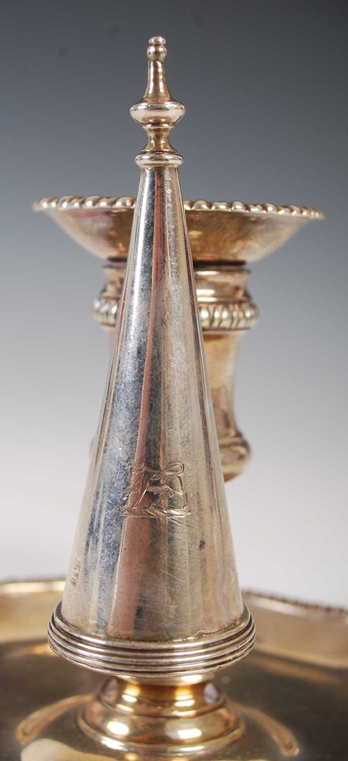 A George III silver chamber candlestick, London 1767, makers mark 'E.C' for Ebenezer Coker, engraved - Image 3 of 6