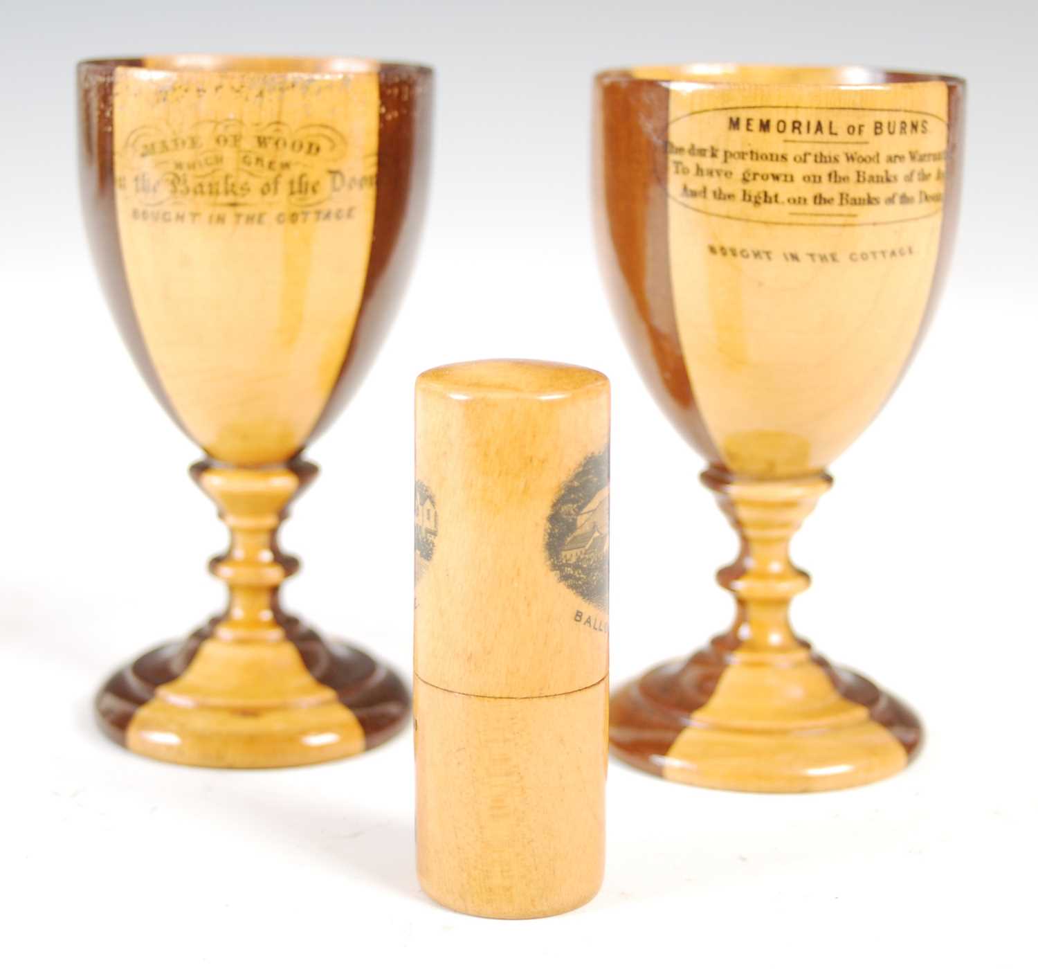 A collection of Mauchline Ware, to include four napkin rings, two decorated with 'Glasgow Green' and - Image 5 of 8