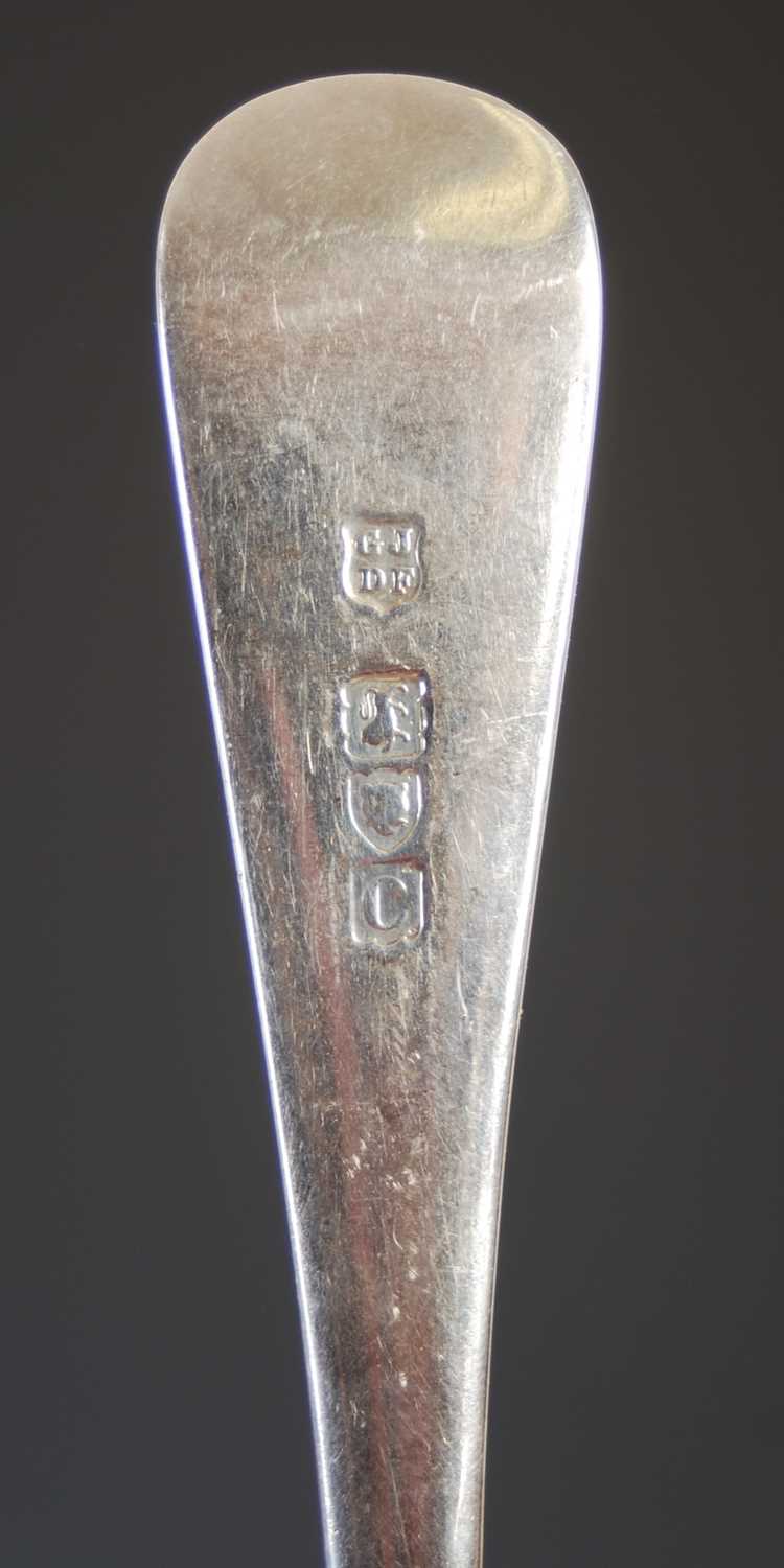 A Victorian silver part canteen of silver flatware, London, 1898, makers mark of GJ over DF for - Image 5 of 12