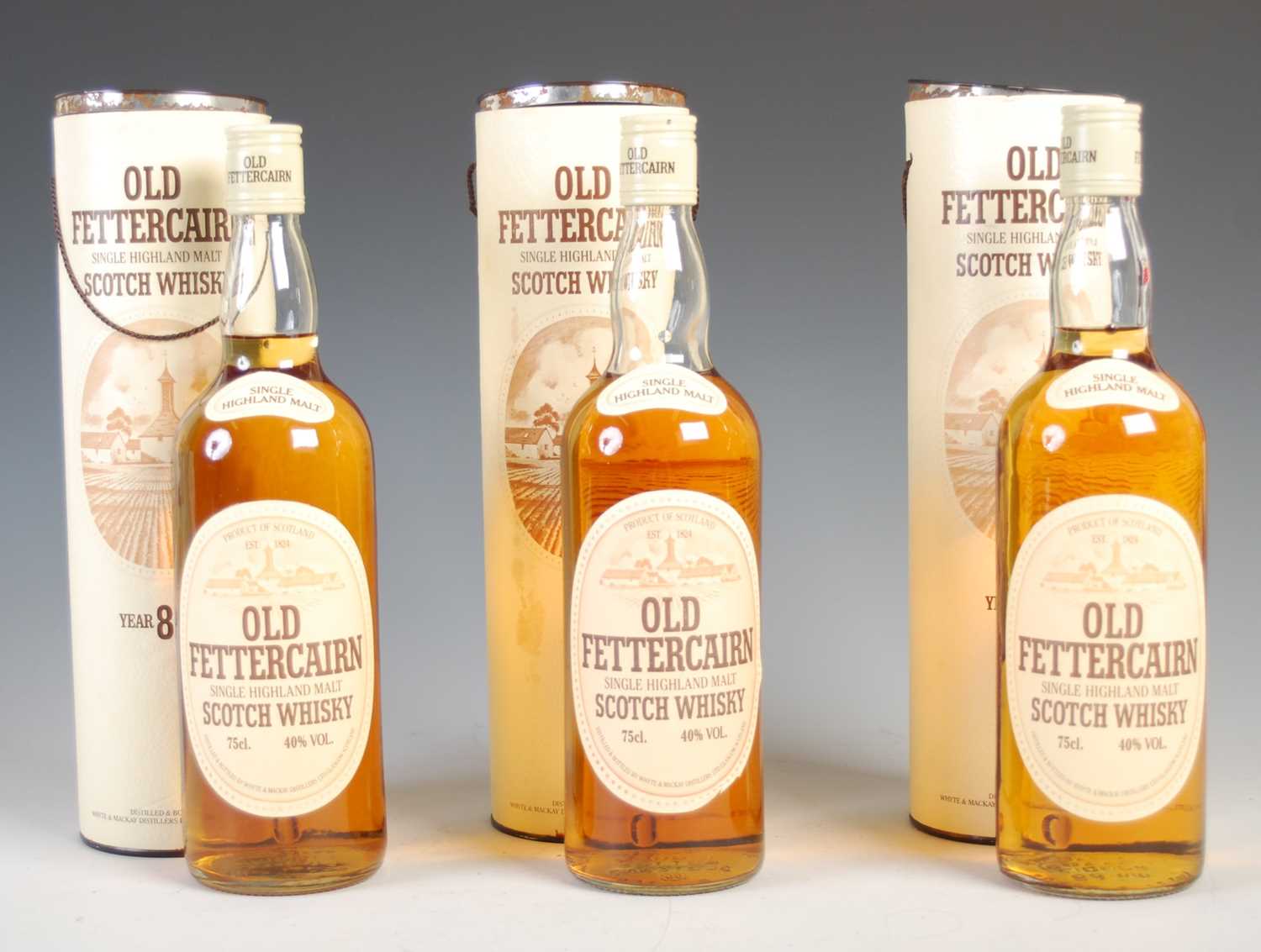 Three boxed bottles of Old Fettercairn single Highland malt Scotch whisky, 75cl, 40% Vol. (3).
