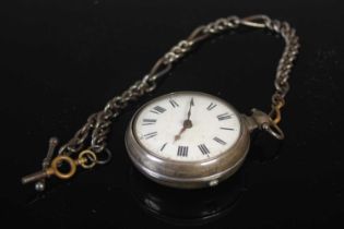 A silver pair cased pocket watch, John Ivison, Carlisle, 3227, with Roman numeral dial, watch case