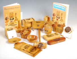 A collection of Mauchline Ware, to include a cigar case 'Edinburgh Castle from Princes street' 13cm;
