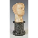 Antiquities - An antique white marble bust, possibly Roman, thought to be Octavian (Augustus