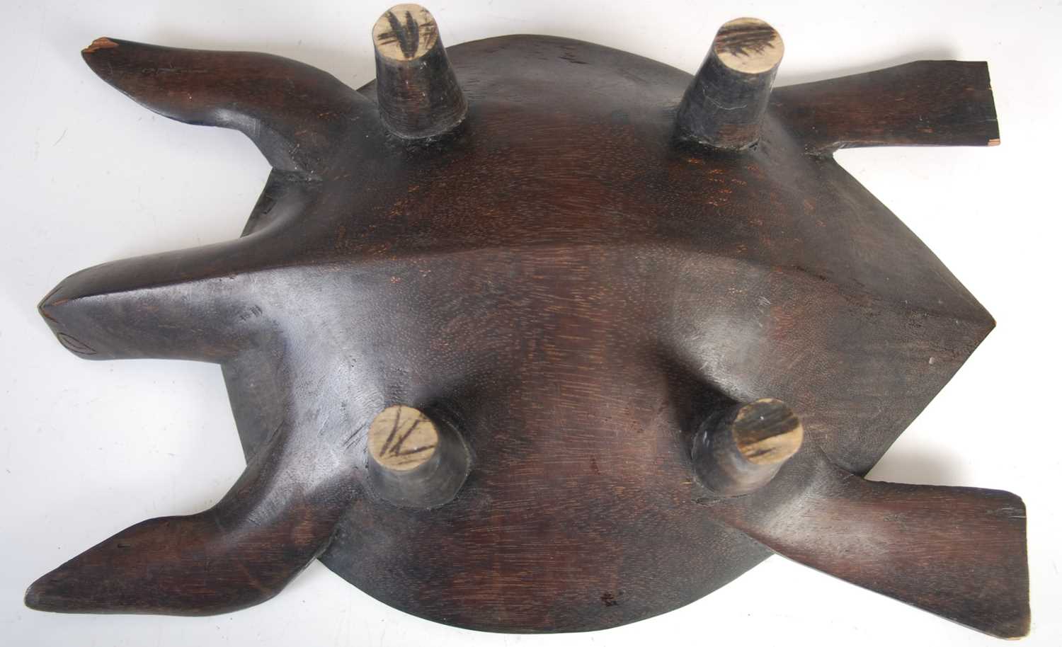 A Fijian carved wood kava bowl formed as a Turtle, 41cm long x 12cm high. - Image 5 of 5