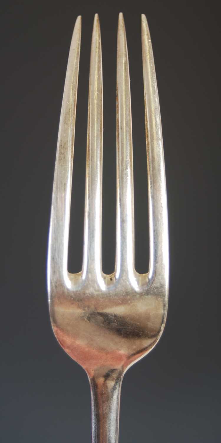 A Victorian silver part canteen of silver flatware, London, 1898, makers mark of GJ over DF for - Image 3 of 12