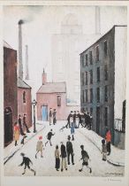 ARR Laurence Stephen Lowry RA (1887-1976) Industrial Scene offset lithograph in colours, signed in