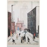 ARR Laurence Stephen Lowry RA (1887-1976) Industrial Scene offset lithograph in colours, signed in