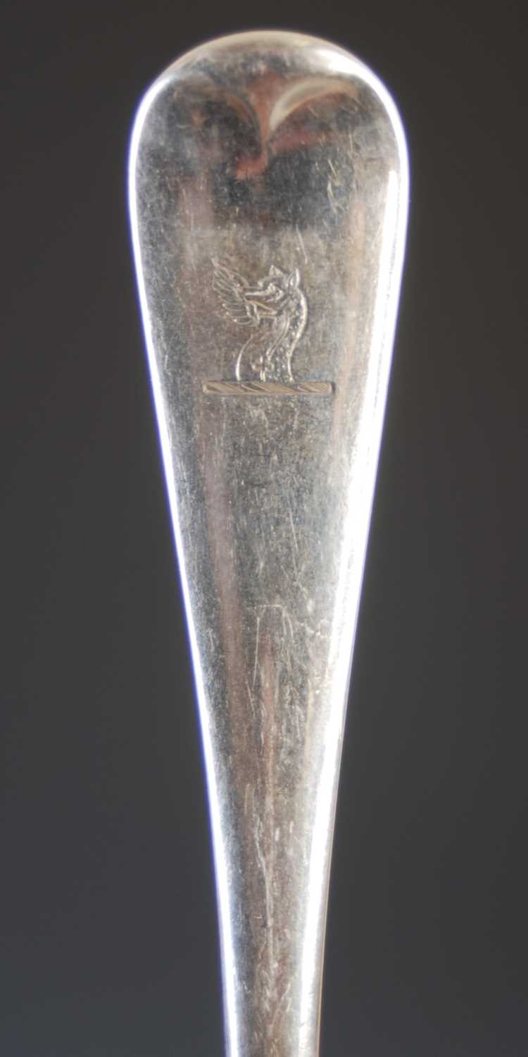 A Victorian silver part canteen of silver flatware, London, 1898, makers mark of GJ over DF for - Image 4 of 12