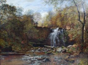 Manner of Patrick Nasmyth (19th century) The angler's pool oil on canvas 44.5cm x 59.5cm, framed