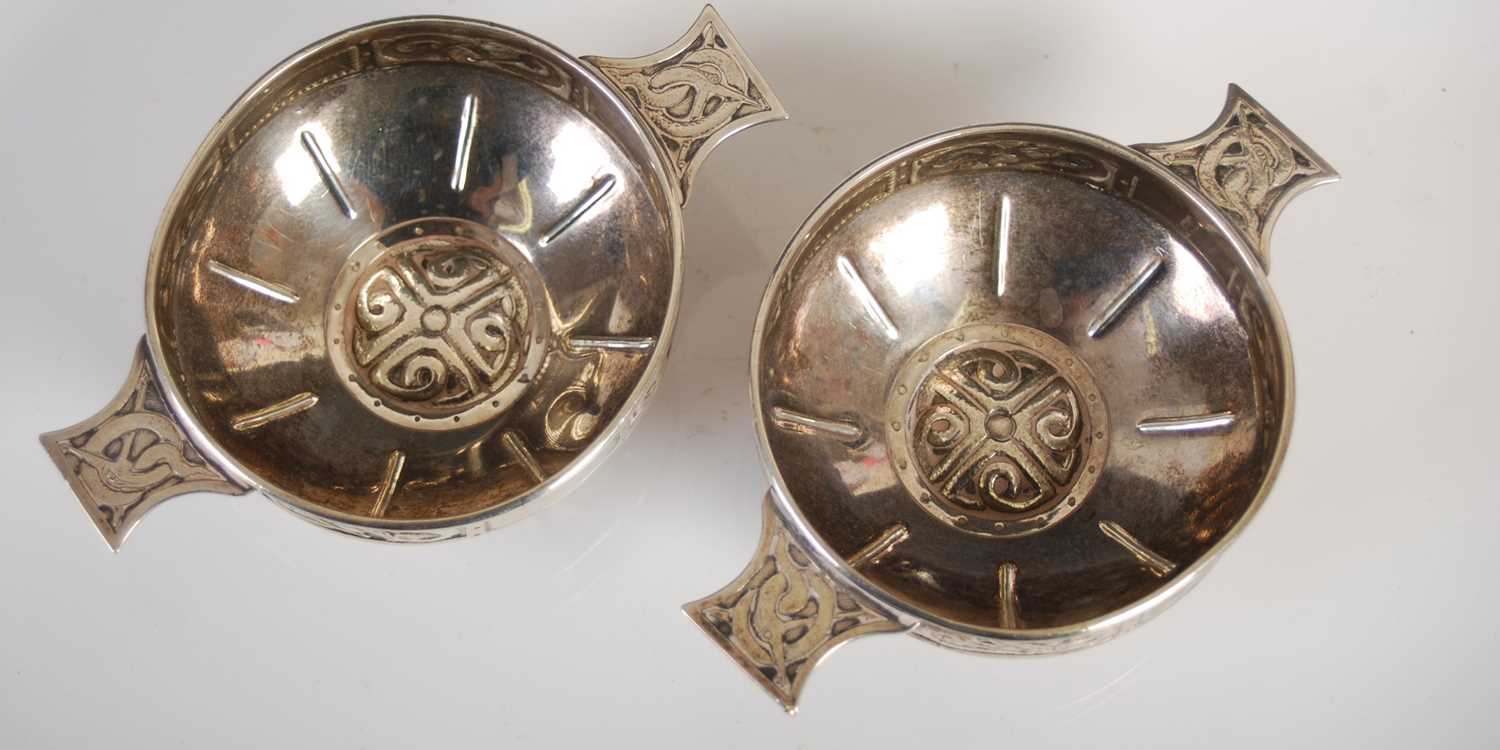 A pair of Victorian silver quaichs, Edinburgh, 1886, makers mark of JA, probably that of James - Image 3 of 6