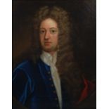 17th/ 18th century Continental School Half length portrait of a Gentleman wearing blue velvet coat