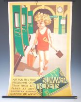 Southern Railway advertising poster 'Summer Tickets', the artwork after Audrey Weber, printed by