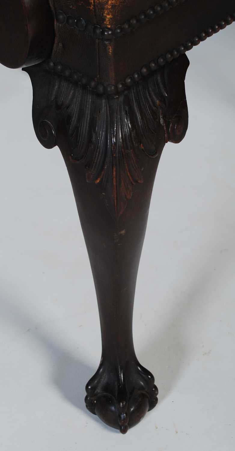 A pair of early 20th century George III style elbow chairs, the shaped top rail above a carved and - Image 5 of 7