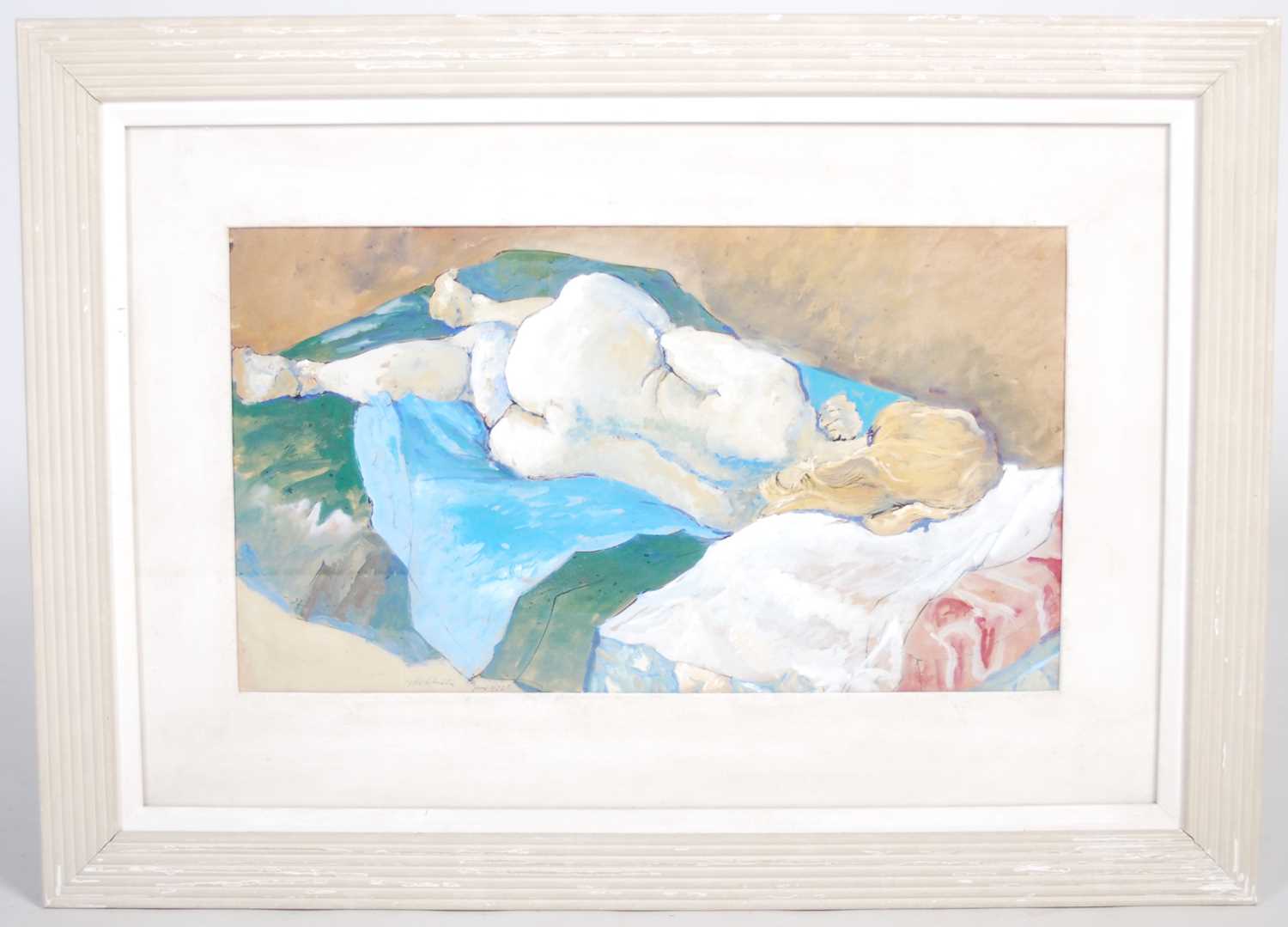 ARR Fyffe Christie (1918-1979) Recumbent female nude watercolour and gouache, signed lower left, - Image 2 of 5