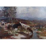 Andrew Douglas RSW (1870-1935) A moorland burn oil on canvas, signed lower left and inscribed on
