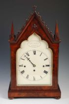 A Regency mahogany Strawberry Hill Gothic bracket clock, George Allen, Red Lion Passage, London, the