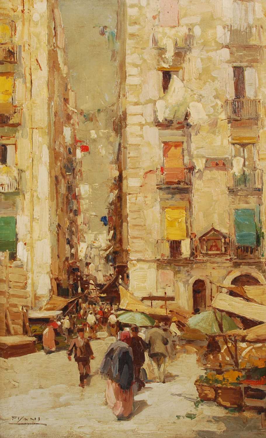 P. Yani (late 19th/ early 20th century) Entrance to the Market oil on canvas, sigened lower left and