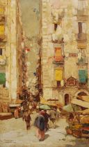 P. Yani (late 19th/ early 20th century) Entrance to the Market oil on canvas, sigened lower left and