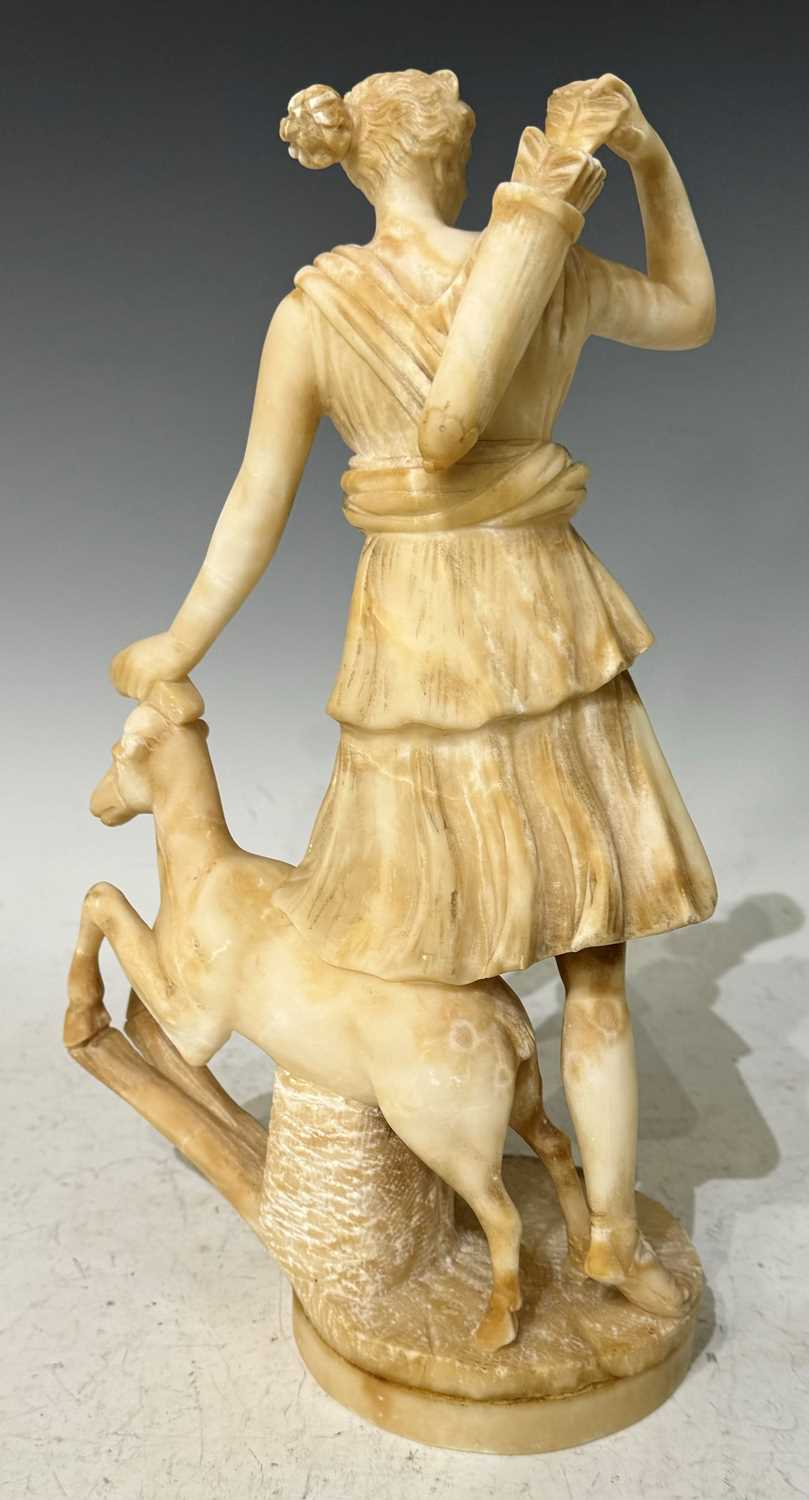 An alabaster sculpture of The Diana of Versailles or Artemis, the ancient Greek Goddess of the Hunt, - Image 3 of 4