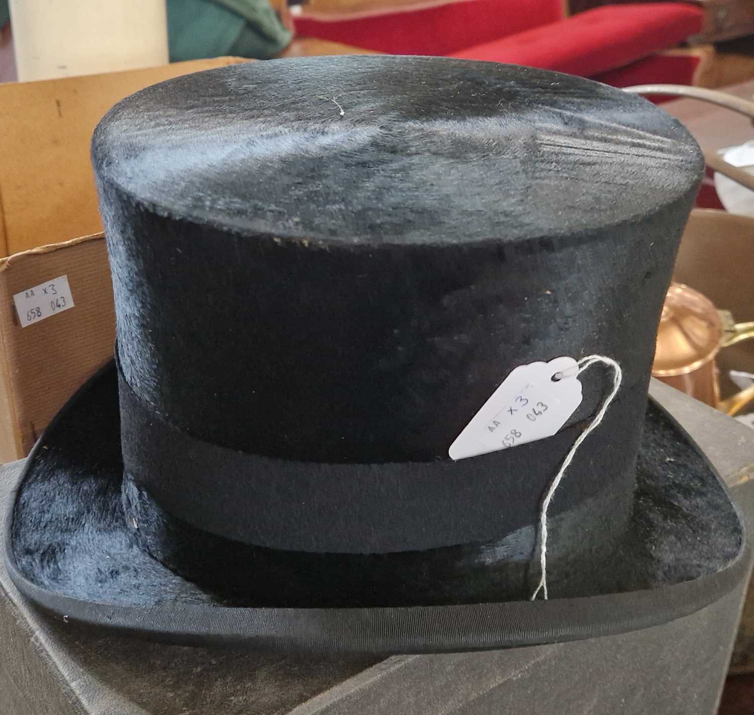 A boxed Christy's of London Imperial Quality top hat; a Tress & Co of London top hat with - Image 2 of 4