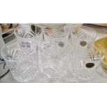 Six Cristal D' Arques crystal whisky glasses / tumblers.