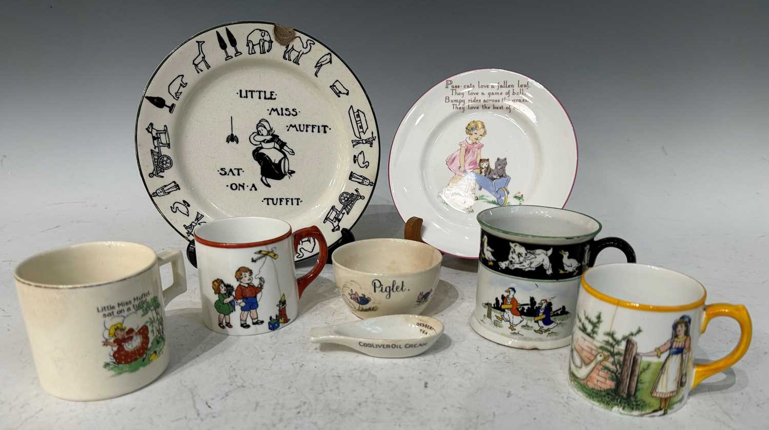 A collection of mainly Nursery Rhyme themed ceramics to include a Limited Edition Piglet sugar