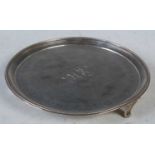 A George III silver salver, London, 1791, makers mark WS, engraved with initials in bright cut order