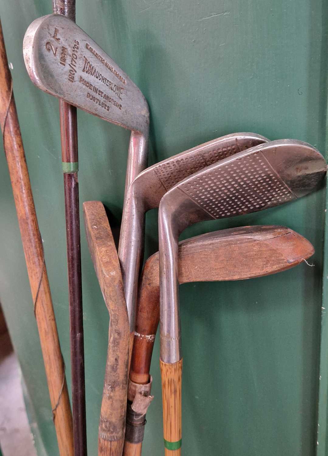 A collection of five Tom Auchterlonie of St Andrews golf clubs, three Hickory and two metal shafted, - Image 2 of 2