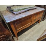An Edwardian marble top washstand, 122cm wide.