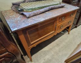 An Edwardian marble top washstand, 122cm wide.