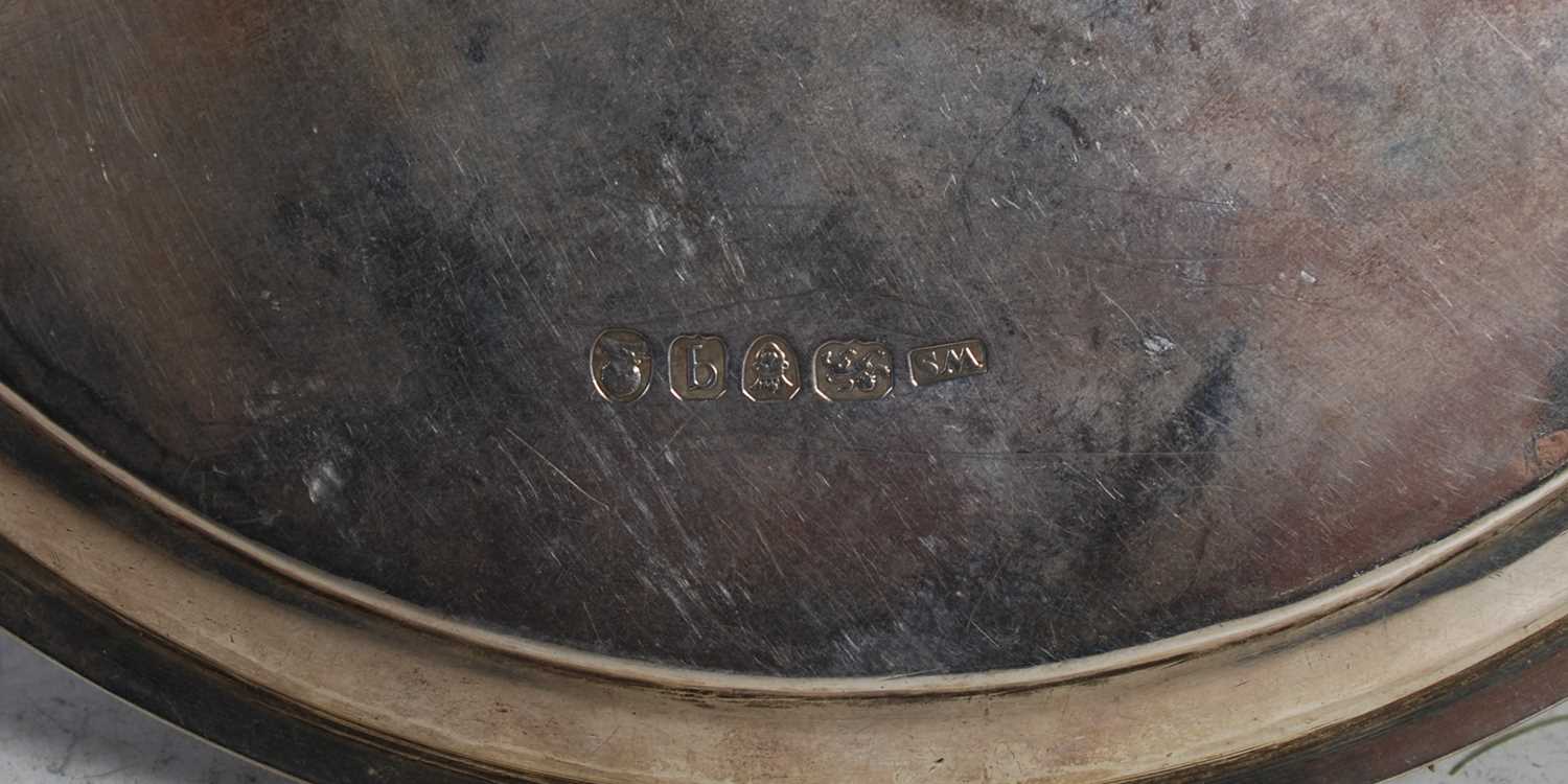 A George III silver salver, London, 1791, makers mark WS, engraved with initials in bright cut order - Image 3 of 3