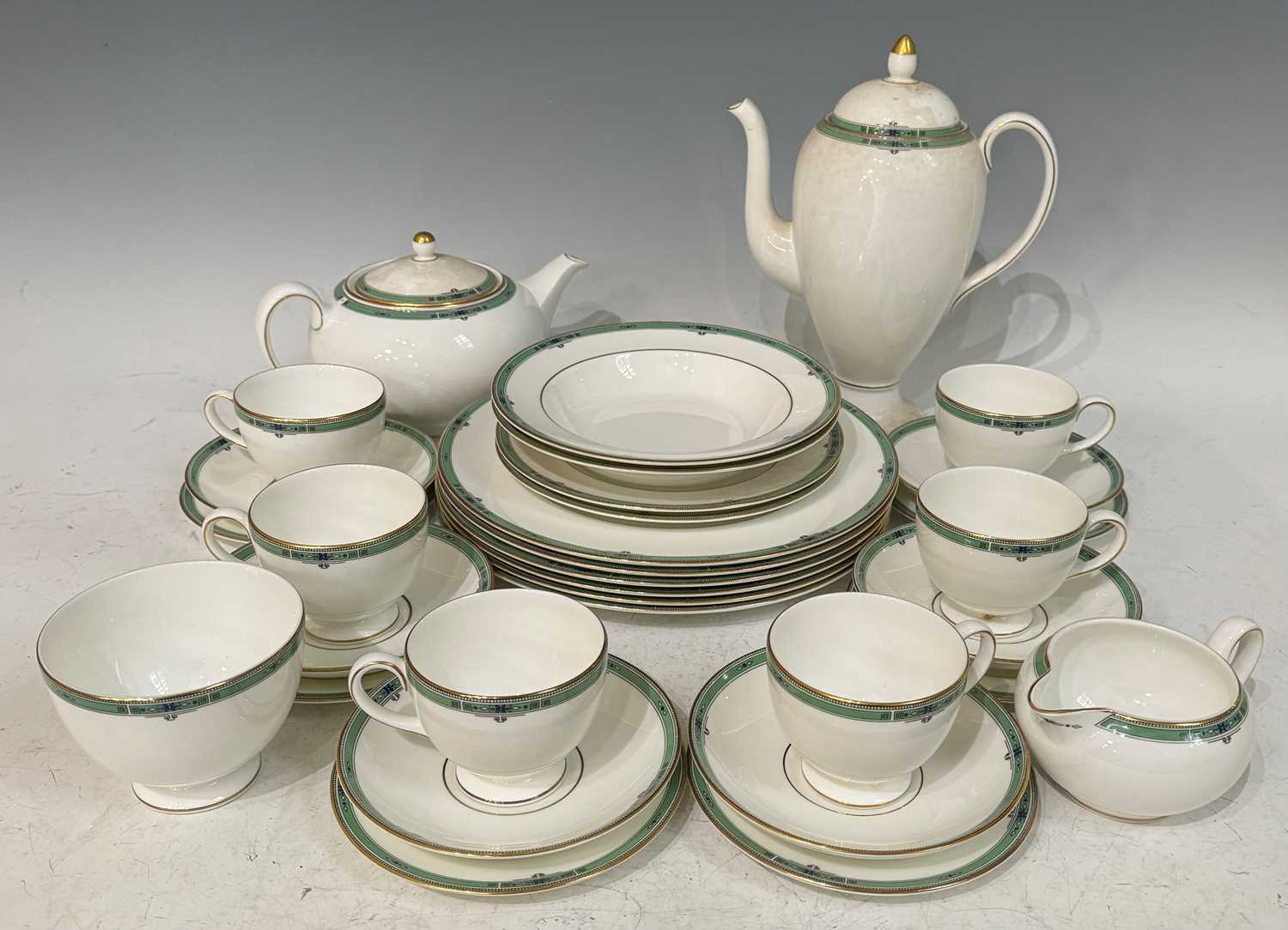 A Wedgwood 'Jade' pattern part tea set/dinner service, together with a Wedgwood part tea set,